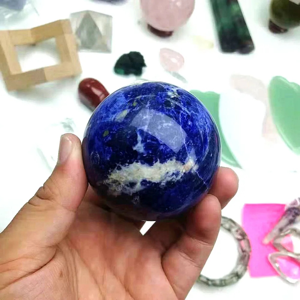 

Sodalite quartz crystals sphere natural stones and minerals ball decoracion hogar moderno spiritual meditation reiki healing