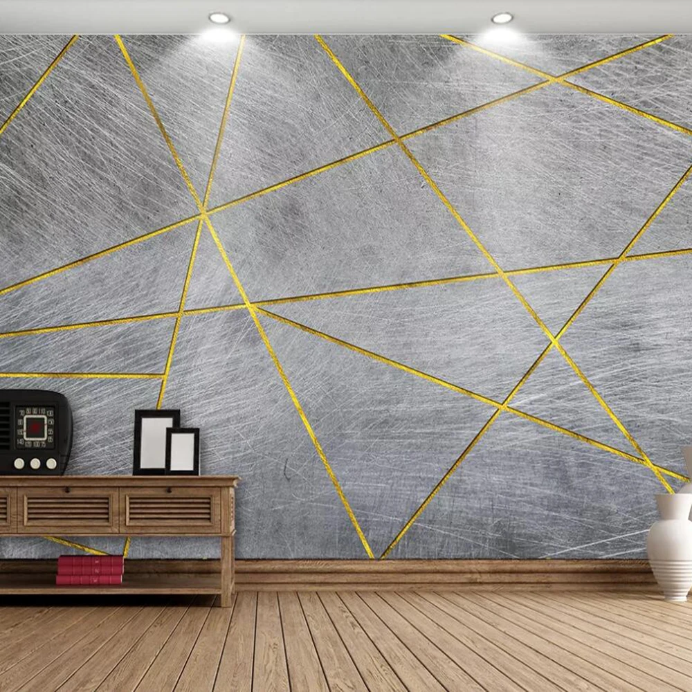 

Custom 3D photo wallpaper Nordic minimalist retro abstract geometric golden background wall decoration mural wallpaper