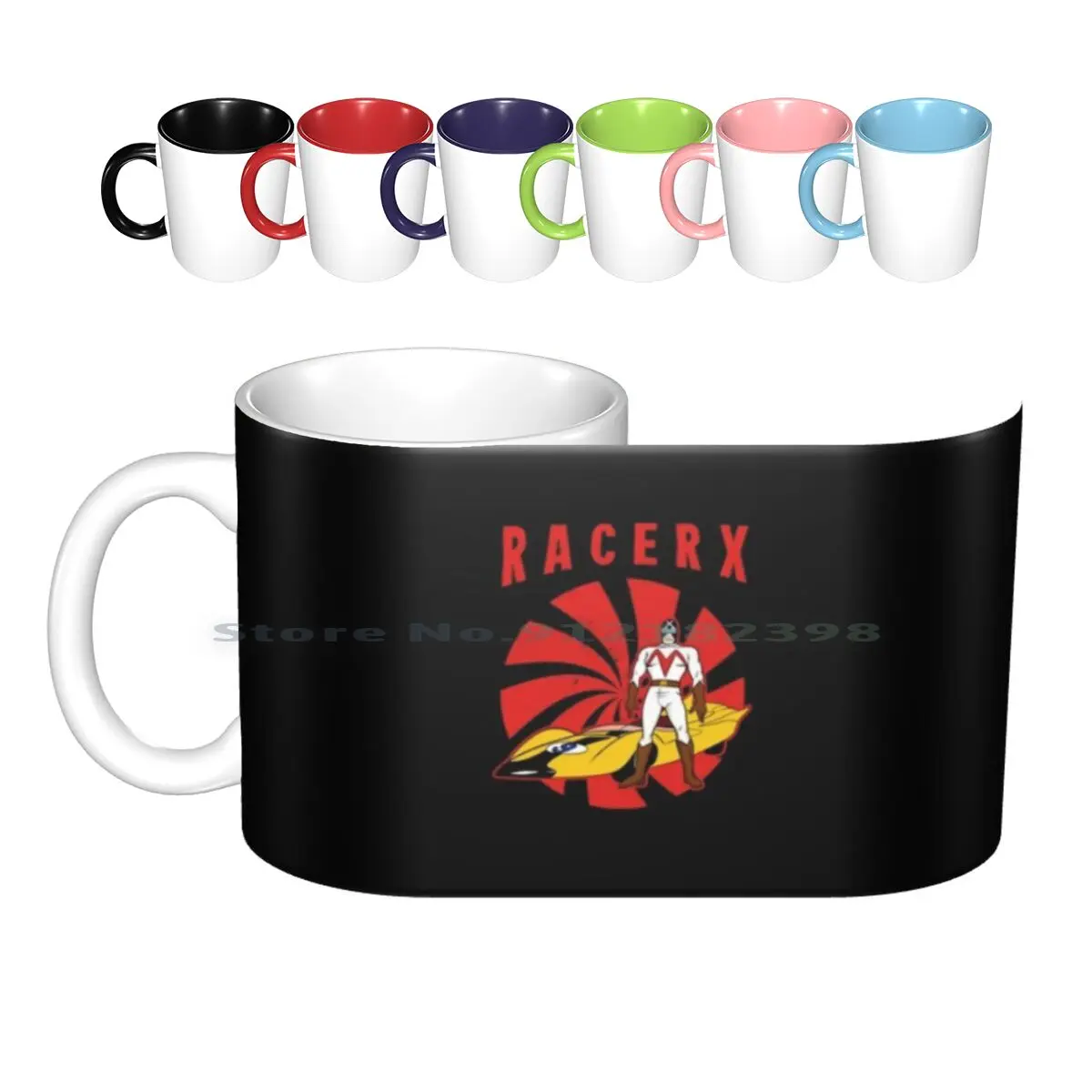 Retro Racer X Ceramic Mugs Coffee Cups Milk Tea Mug Car Comics Go Go Heart Mach 5 Retro Anime Speed Creative Trending Vintage