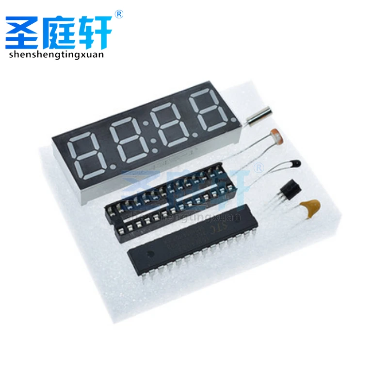 LED Display Alarm Rotary Electronic Clock Module, Water Lamp, Light Control Craft Kit, Temperature DS1302, C8051, MCU, STC15W408
