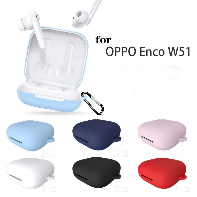 Earphone Shell CaseFor Oppo Enco W51 Case Solid Color Headphone Protection Case for Oppo Enco W 51 Cover Accessories Box Protect