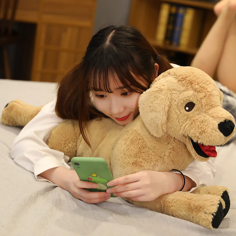 Hot 35/75cm Simulation Labrador Dog Plush toy Creative Realistic Animal Puppy Dolls Stuffed Soft Toys for Children Birthday Gift