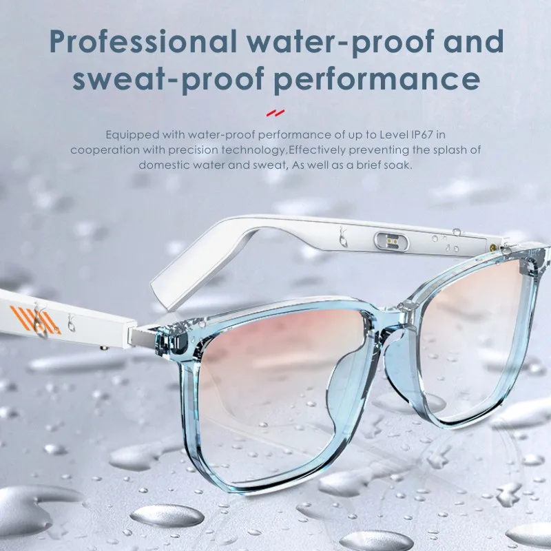 new smart bluetooth open-ear audio gaming eyeglasses tws bluetooth 5.0 stereo sound headphone waterproof anti-blue light glasses