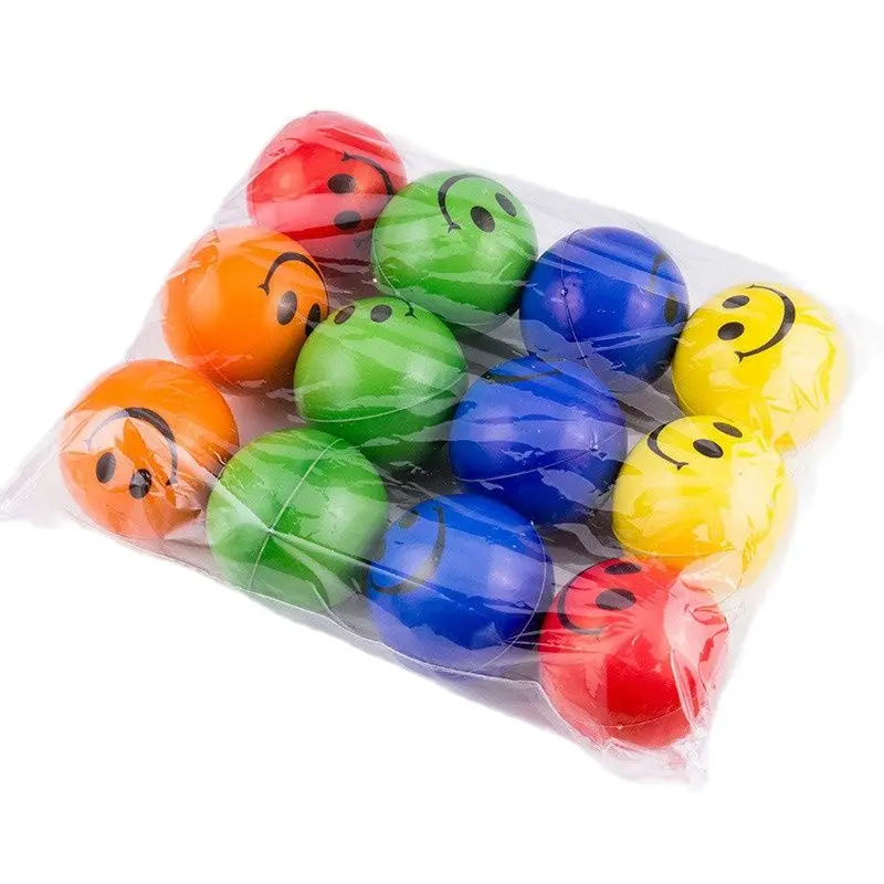 Anti-stress-Ball Gesicht Squeeze Stress Emotionale Übung Stress Pu Schaum Bälle Lustige Spielzeug für Kinder 6 stücke 6,3 cm Orange, rot, Gelb