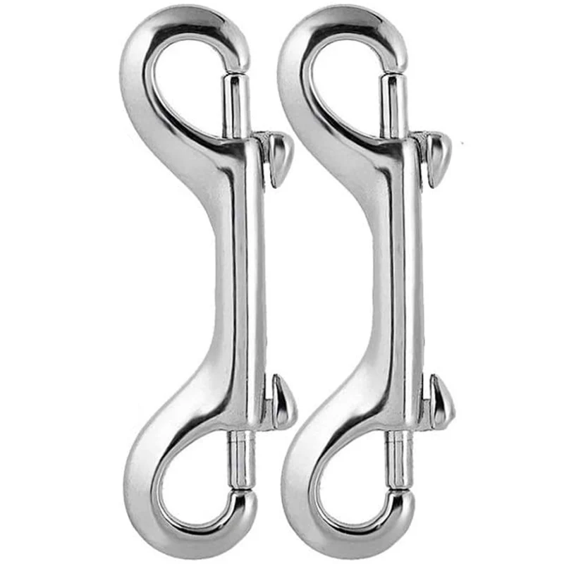 

2PCS Double Ended Scuba Bolt Snap Stainless Steel 316 Heavy Duty 90mm 100mm 115mm Length Double Ended Locking Swivel Snap Hook