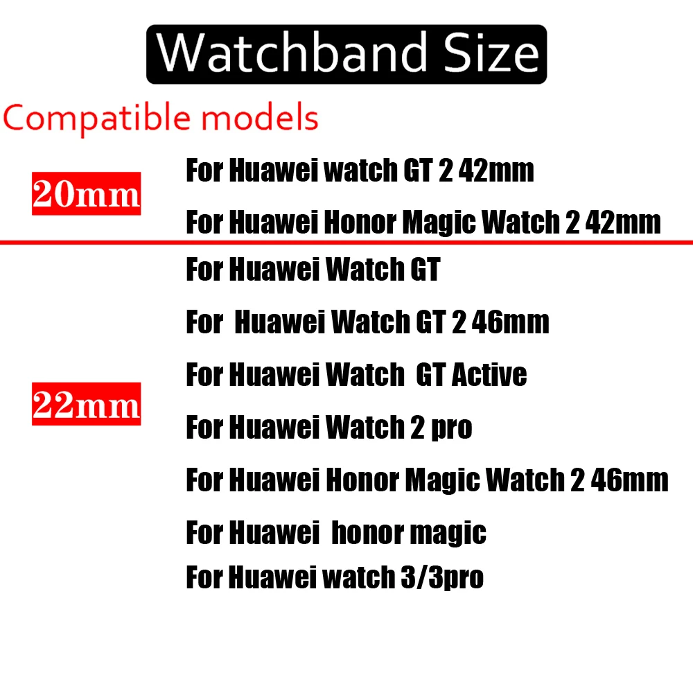 Correa de nailon de 20mm y 22mm para Huawei Watch 3/3 Pro/GT 2 Pro, pulsera deportiva para huawei watch GT 2 de 46mm y 42mm