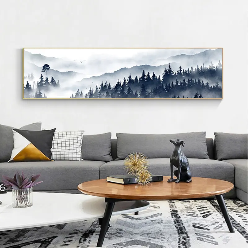 

Snow Mountain And Tree Landscape Decorative Painting HD Print on Canvas Poster Wall Art Picture for Living Room Sofa Cuadros