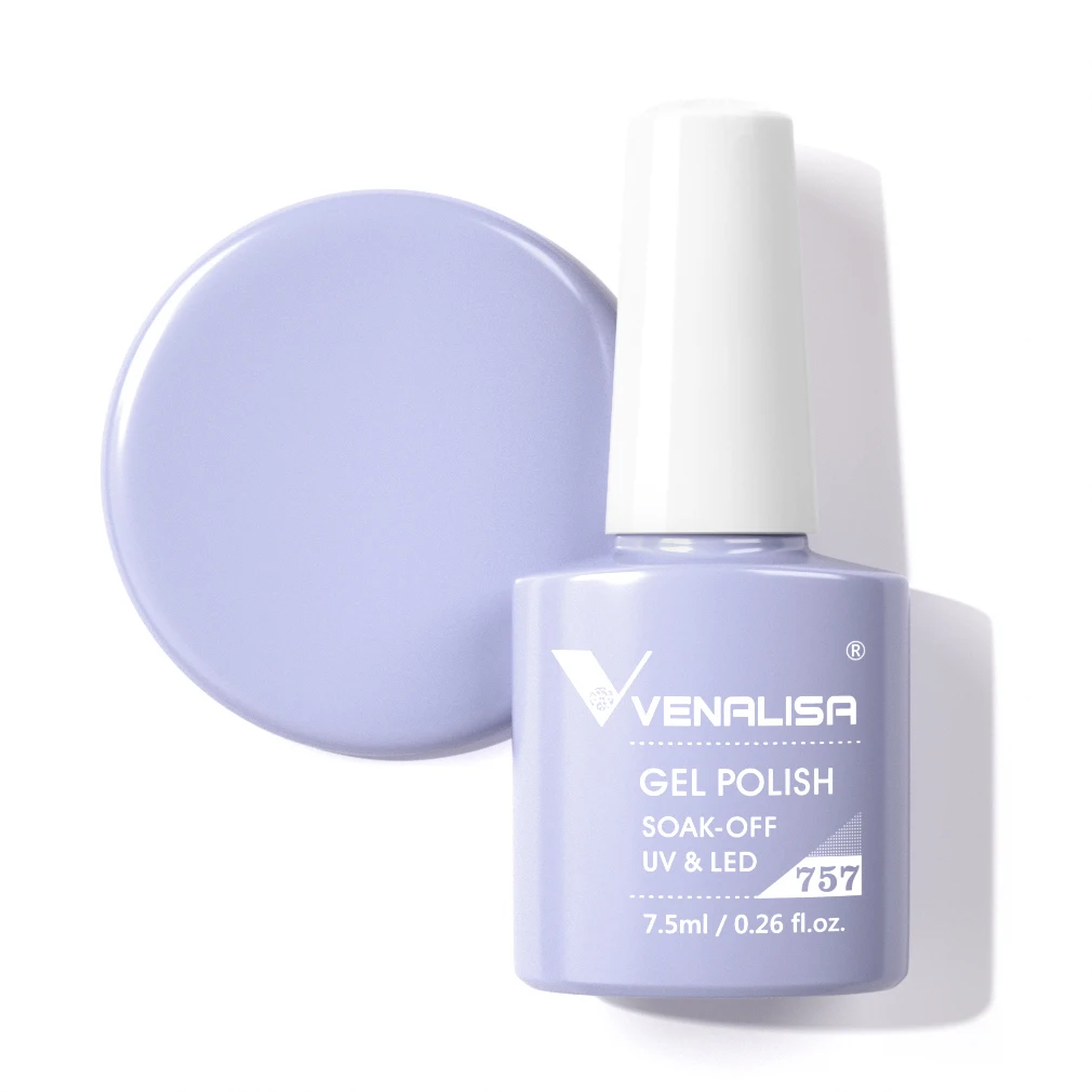 Venalisa VIP3 กึ่งถาวรความงามเจลเล็บ Top Coat Nowipe Glitter Pastel เคลือบเงาแสงสีม่วงเล็บเจล