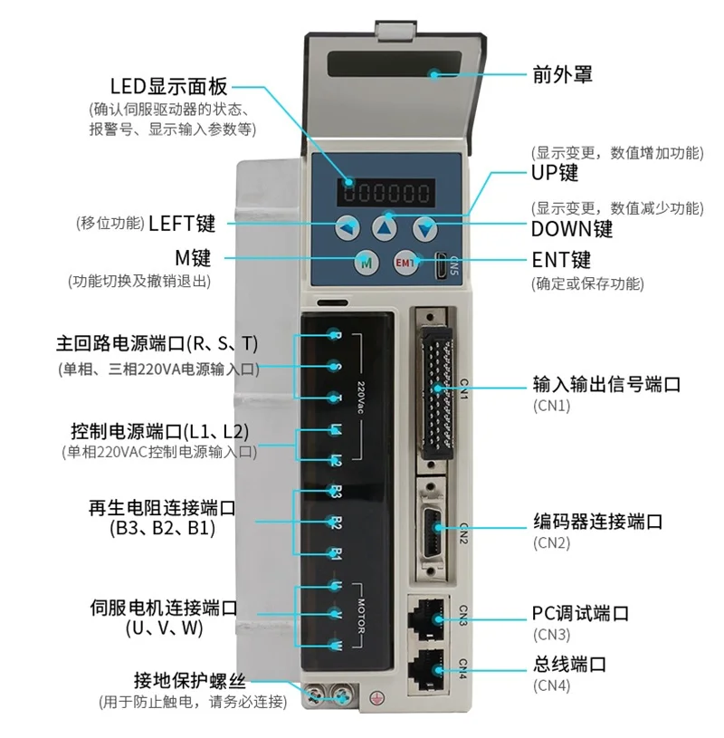 3kw 2000rpm 15NM 130mm frame 220V AC servo motor drive kit 17bit JMC 130JASM530220K-17BC+JASD30002-20B