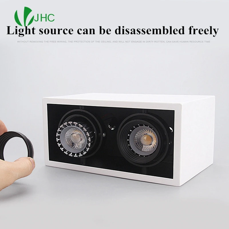 

Dimmable LED COB 10w 14W 20W surface mounted GU10 square rotating LED spotlight AC85-265