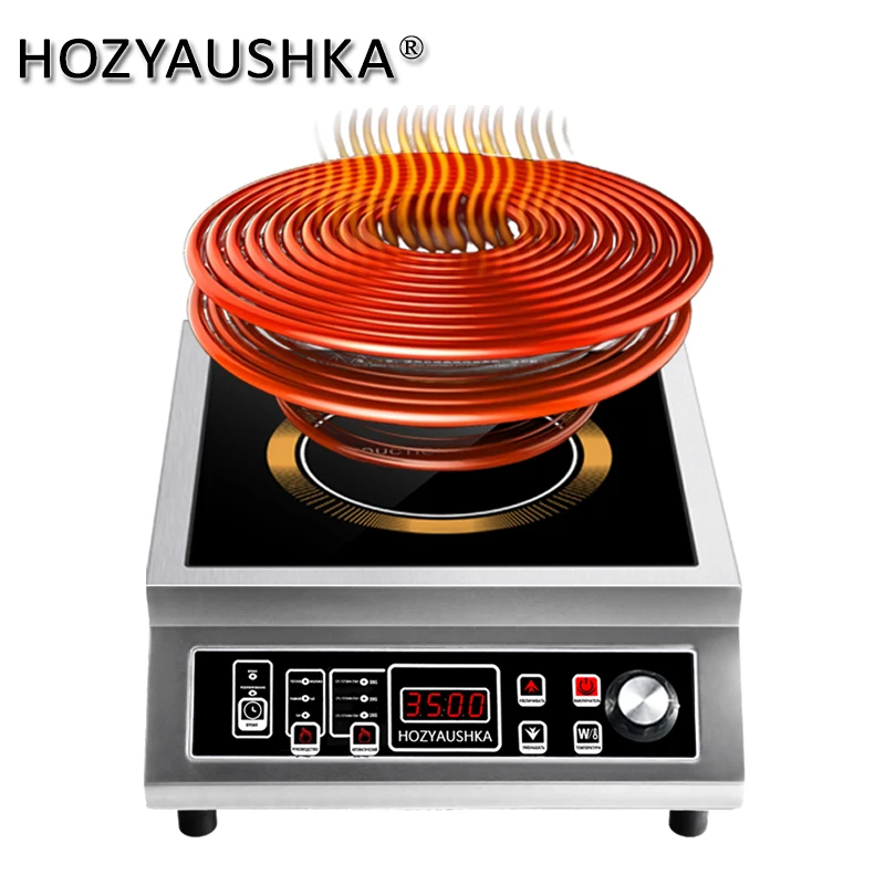 Induction cooker 3500W household high-power stainless steel flat button knob to stir-fry commercial HOZYAUSHKA