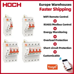 HOCH Tuya & Smart Life WIFI Circuit Breaker Energy Monitoring Timer Remote Control Automatic Interruptor WIFI Switch FACTORY