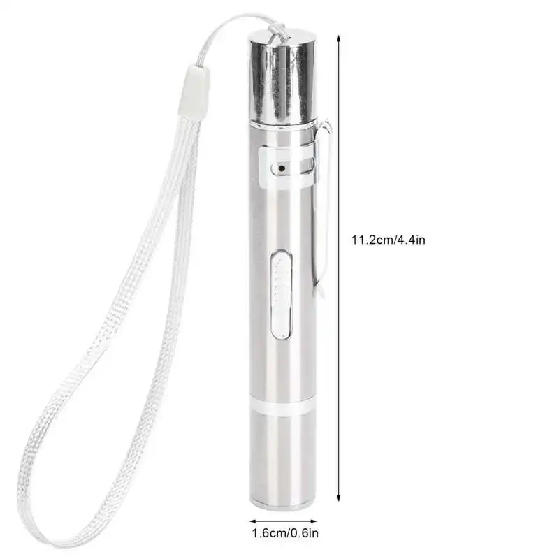 11.2X1.6cm Stainless Steel Cat Teaser Light 5 In 1 Light Pointer USB Rechargeable Interactive Exercise Training Chasing Tool