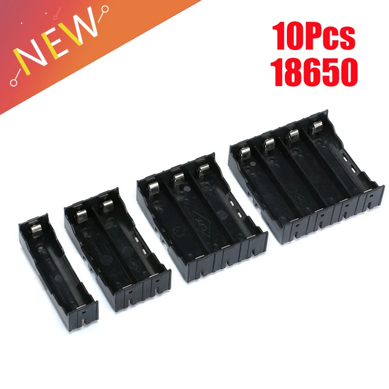 

Compact Battery Holder 18650 Battery Case Holder with Pins Small Size Box 1X 2X 3X 4X Slot Batteries Container Hard Pin