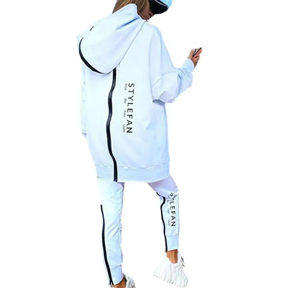 Hooded Tracksuit Women Two Piece Set Letter Printing Back Zipper Sweatshirt Pants Set Female Tracksuit ensemble femme 2 pièces