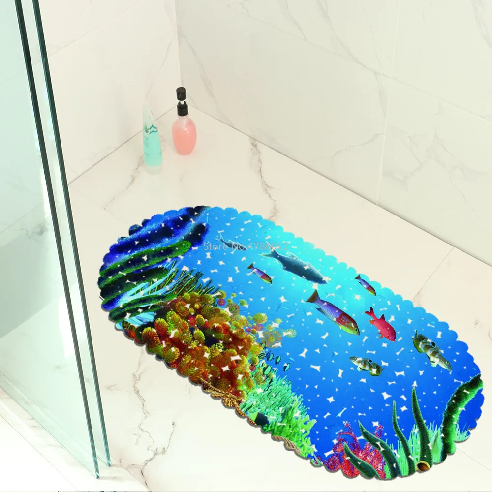 Ocean World Map Balcony Bathroom Mats Hydrophobic Anti-slip Door Mat Swimming Pool Public Places Anti-slip Mat