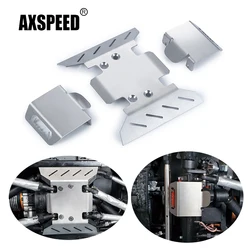 AXSPEED Pancerz podwozia ze stali nierdzewnej Przednia tylna oś Płyta ochronna do Axial SCX6 Jeep Wrangler Trail Honcho 1/6 RC Car Parts