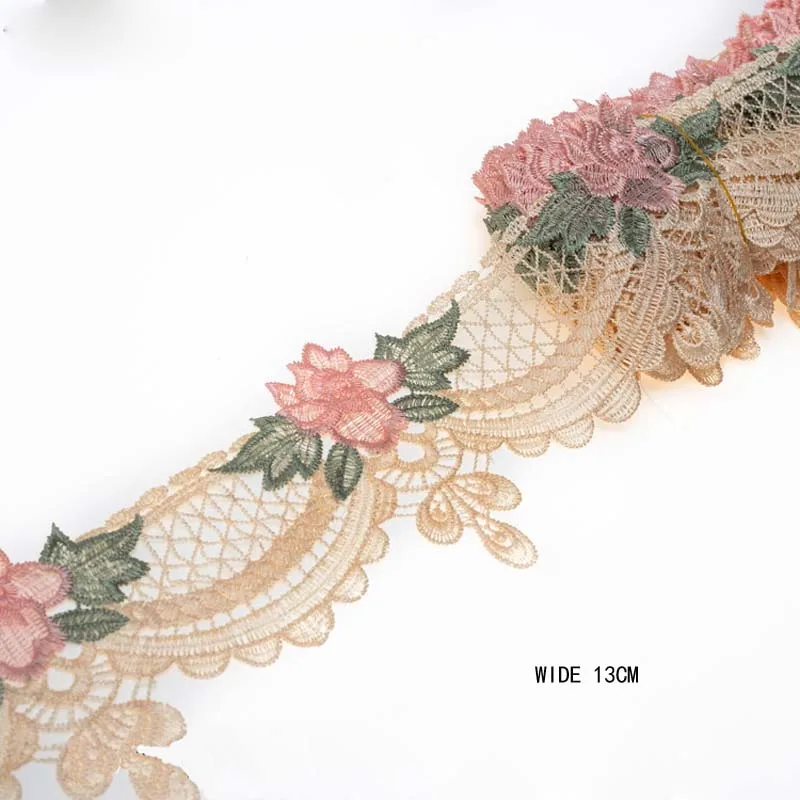 1Yard Pink Lace Fabric Ribbon DIY Lace Accessories Skirt Curtain Ornament