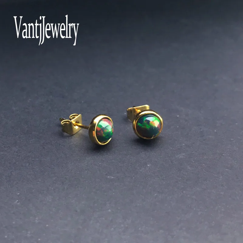 

Elegant Natural Black Opal Stud Earrings Sterling 925 Silver Gemstone 5mm Jewelry for Woman Lady Wedding Party Gift