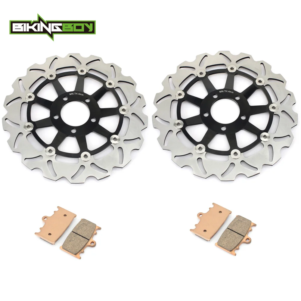 BIKINGBOY For ZZ-R 400 90-99 ZZR 600 90-07 GPZ900R 90-96 93 94 ZX6R 95-97 KR-1S 90 91 92 ZXR400R Front Brake Discs Rotors Pads