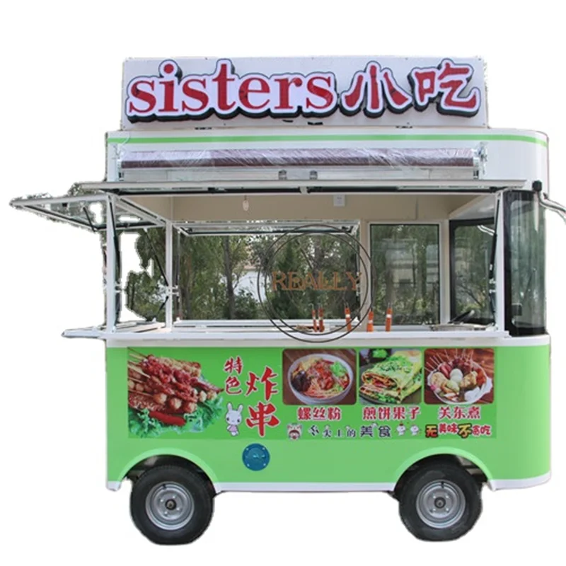 Mobile Food Cart Trailer Vending Cars Restaurant Electric Ice Cream Breakfast Shop Kitchen Equipment Inside Truck For Sale