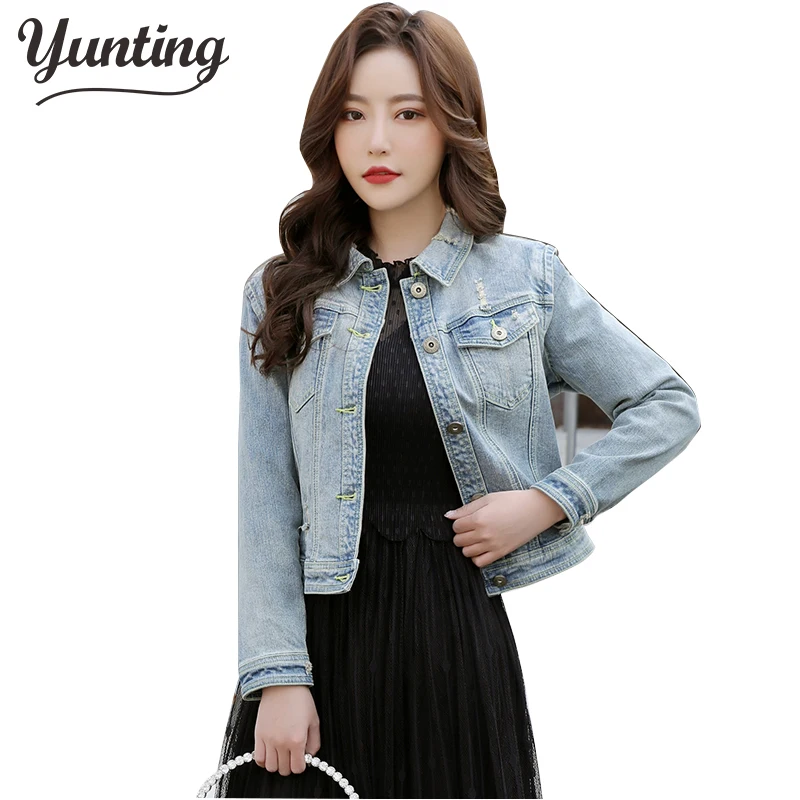 

Vintage Blue Color Denim Coat Women 2021 Autumn Jeans Jacket For Women