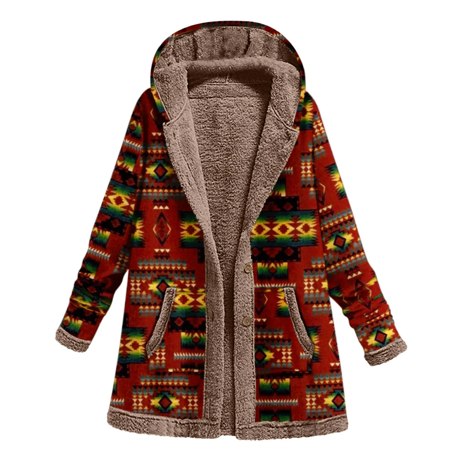 Cappotto caldo invernale da donna cappotto Casual Patchwork femminile manica lunga con cappuccio capispalla moda Streetwear abbigliamento donna