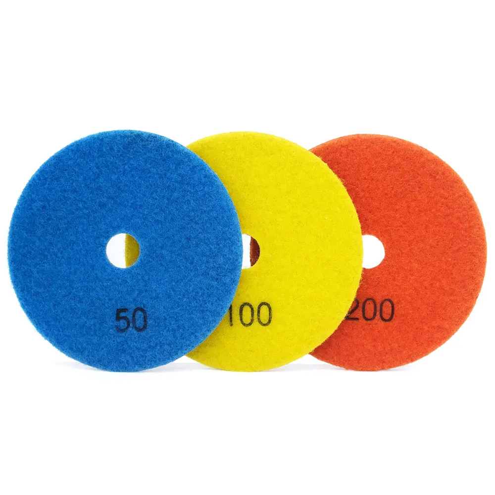 

3 шт. 4-дюймовые алмазные полировальные подушечки для металла, шлифовальный круг с медной связью, шлифовальный диск для пола для бетона, гранита, мрамора, камня