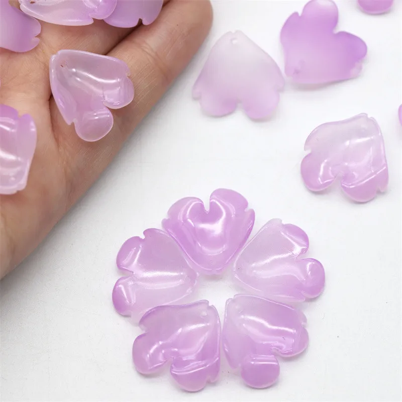 10pcs Flora Petal 20mm Lampwork Crystal Glass Loose Pendants Beads for Jewelry Making DIY Crafts Flower Findings