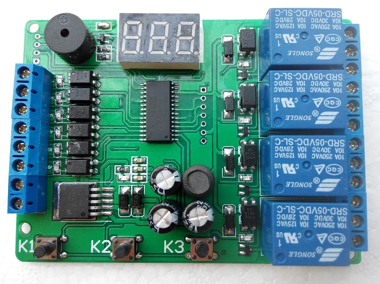 Customized 5/12 / 24v Four-way Relay Module Programmable Trigger Delay Time Motor Forward and Reverse Controller