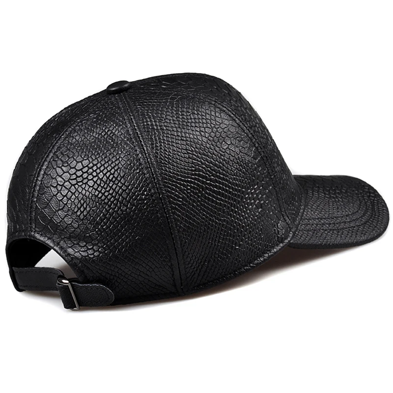 Fashion 2023 New Crocodile Pattern Baseball Caps Tide Cap women Men Autumn Winter Sun Hat Real Leather Peaked Hat Adjustable