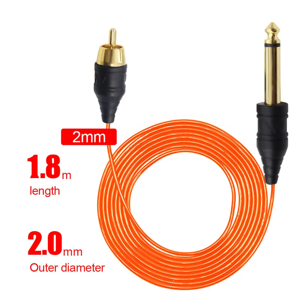 New 1.8M Tattoo Clip Cords Silicone Soft RCA Connector Cords Pure Copper Enameled Wire for Power Supply Machine Cord 2 Color