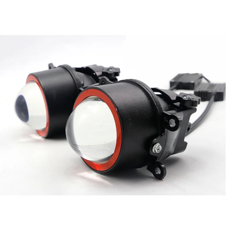 Waterproof condensing three-color 3 inch laser LED fog lamp dual-lens modified angel eye daytime running light far and near one