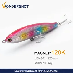 Wondershot D07 Hot model quality pencil 1PC 12cm 33g Hard Fishing Lure Topwater Lake River Fishing Wobblers Carp Fishing Baits