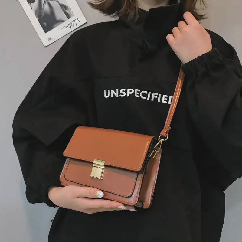 

Vintage Women Crossbody Bag Pu Leather Small Square Bag Fashion Women Handbag Bags