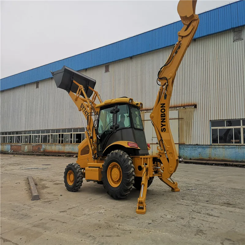 SYNBON SY747 Powerful Excavator Bucket Excavation Loading Backhoe Loader