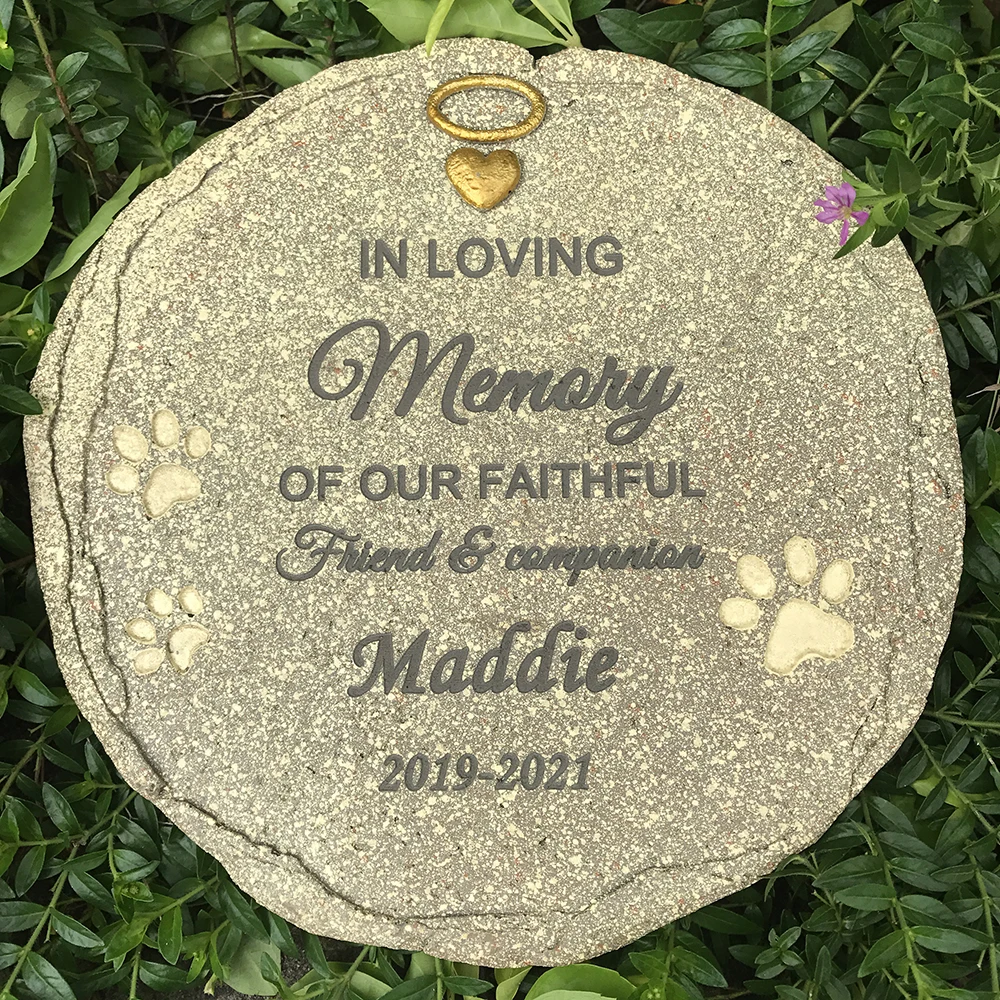 

Personalized Pet Dog Memorial Laser Engraved Stone Dog Headstone Pet Memorial Stone Pet Grave Marker Tombstone Garden Stone