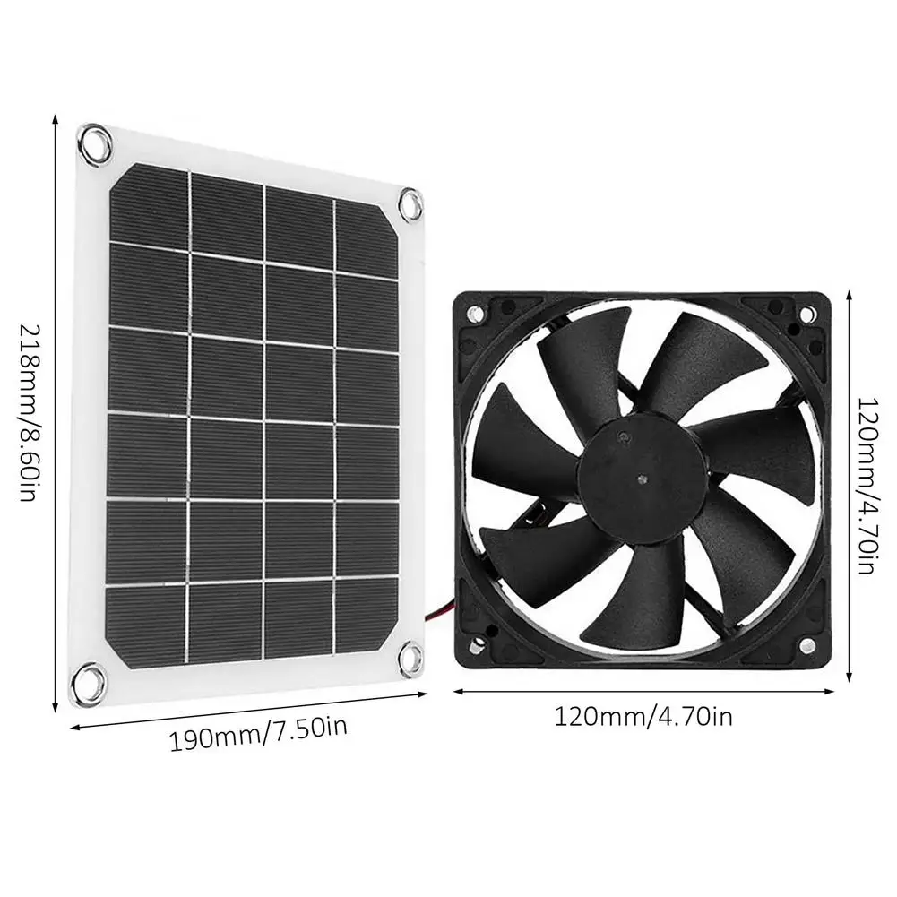 10W 5V Panel słoneczny zasilany wentylator IP65 wodoodporny 6 Cal Mini wentylator wentylator wyciągowy słonecznego dla psa kurczaka dom