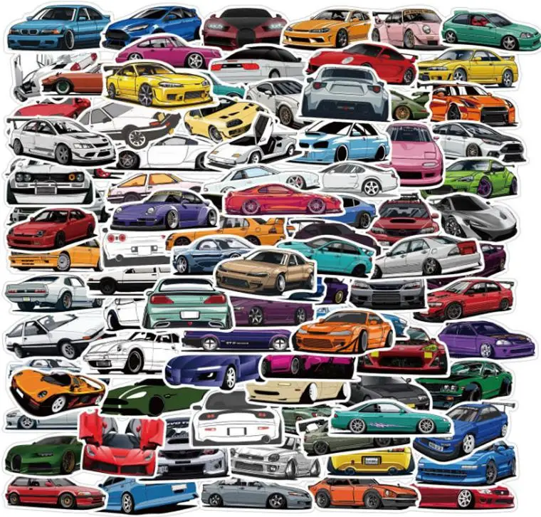 

10/30/50/100pcs Cool Car Styling Jdm Cartoon Sticker Personalized Scrapbook Kids Toys Diy Laptop Fridge Decal Decor Sticker