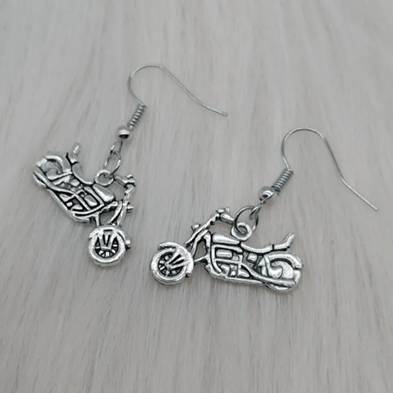 Women\'s girl retro motorcycle shape earrings girl retro earrings cute small objects earrings jewelry