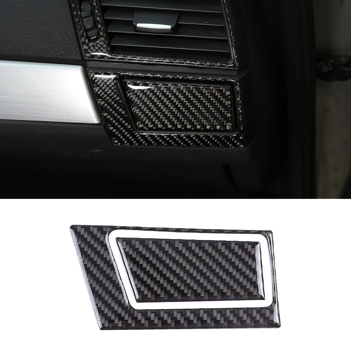 For BMW X3 E83 2006-2010 Co-driver water cup holder sticker Real carbon fiber (soft) 2-piece car interior accessories