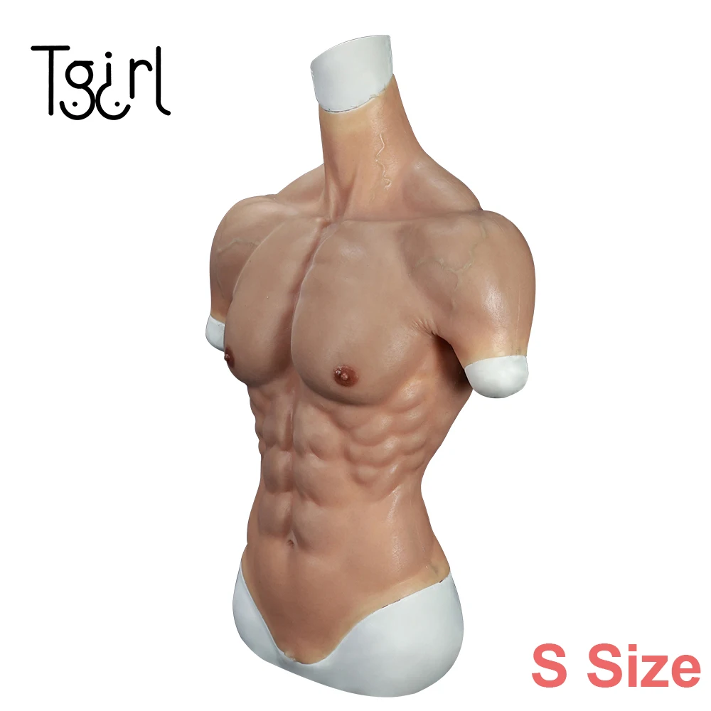 Upgraded Silicone Muscle Suit Small Size Breastplate Fake Chest Muscle Costume Body Suit Women Cosplay Crossdress Dragqueen