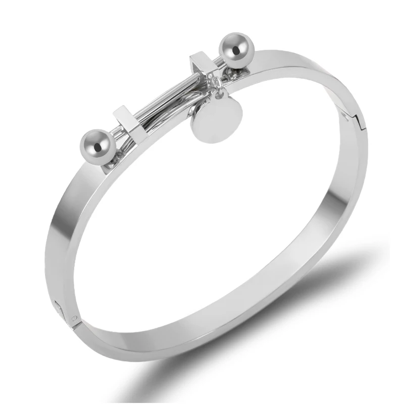 Zalman Stainless Steel Tag Bracelet Bangles Women Accessories Rose Gold Color Pulseiras Luxury Brand Bracelets Classic Jewelry