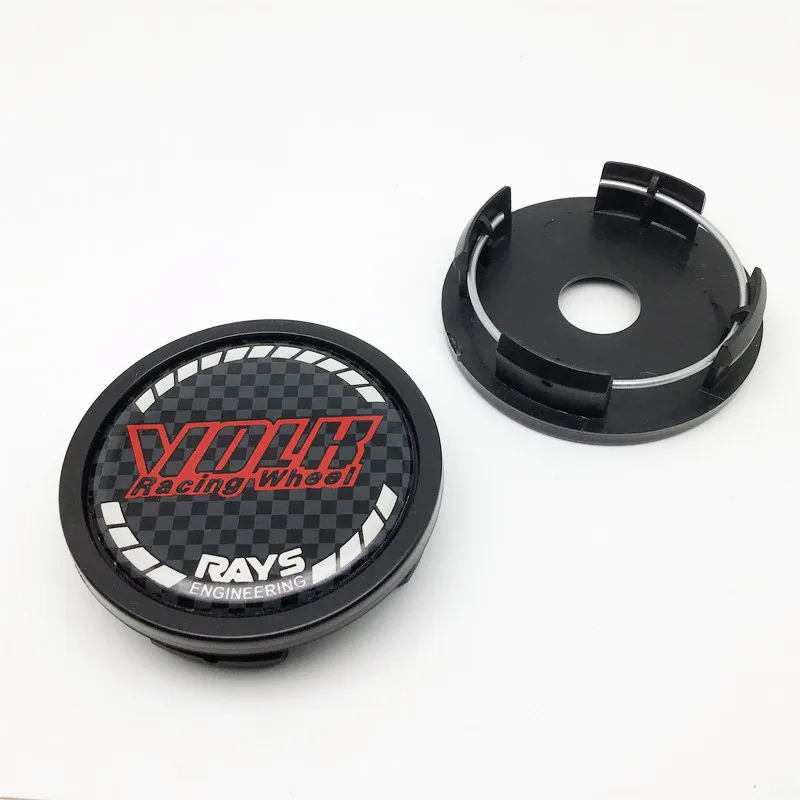 4pcs 58mm Wheel Center Caps Hub for Volk Rays Racing  52mm Rims Cover Logo Emblem Badge Car Styling Accessories