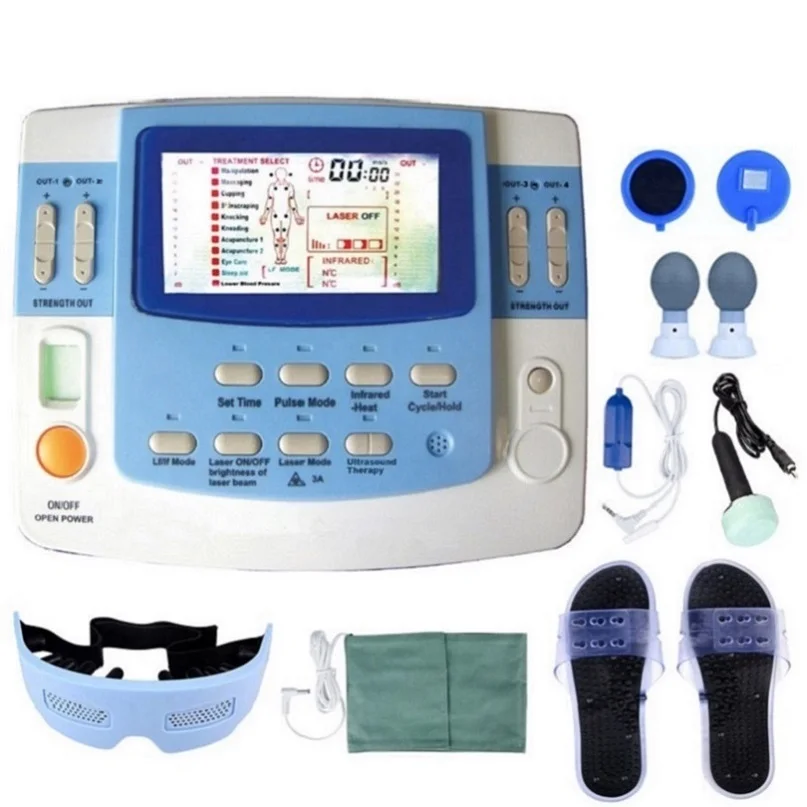 Integrated Physical Therapy With Ultrasound Tens & Ems Physiotherapy Equipment 7 Channels With Laser And Sleep Function