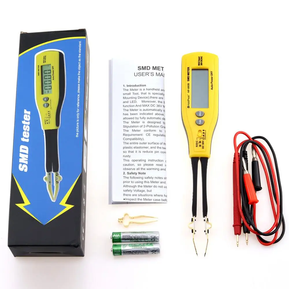 HOLDPEAK 990B Smart Tester Digital SMD Meter Handheld Resistance Capacitance 4000 Counts Tester Professional Digital Multimeter