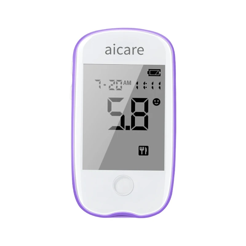 Aicare medidor de glicose no sangue glicosímetro diabetes 50/100 tiras de teste lancetas medidor de