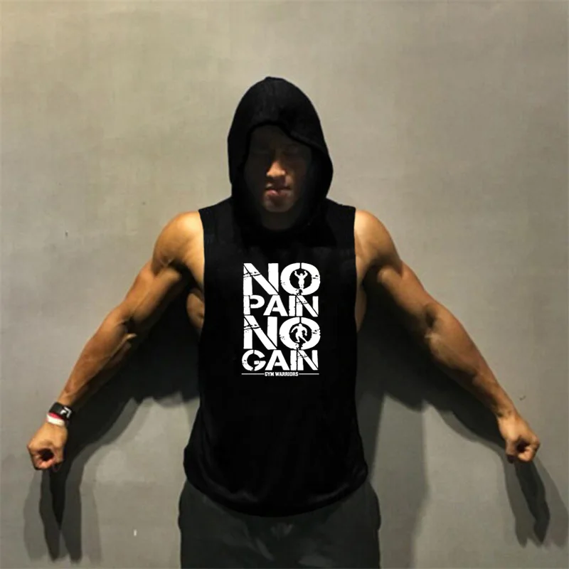 Fitness Mens cotton muscle shirt gym clothing tank top men sleeveless tops bodybuilding stringer gymnasium vest plus size