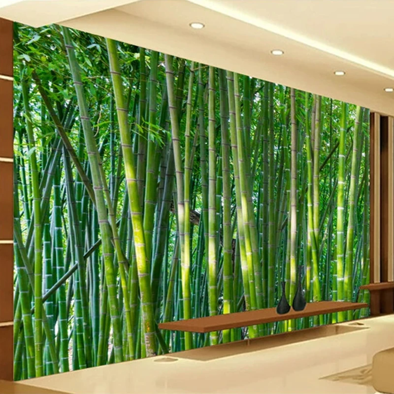 Custom Mural Wallpaper 3D Bamboo Forest Nature Landscape Living Room Bedroom Self-Adhesive Waterproof Papel De Parede 3D Sticker