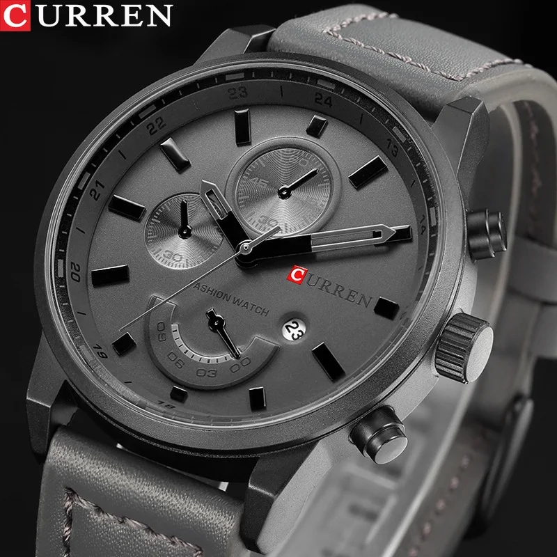 New Top Brand Fashion Men Quartz Watches Luxury Leather Strap Waterproof Mens WristWatches Casual Male Clock Reloj Hombre